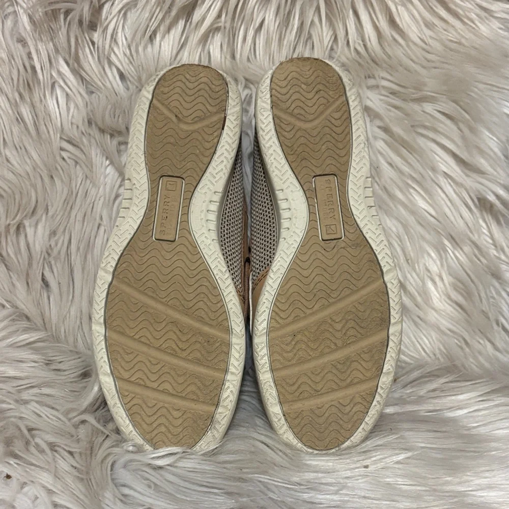 Sperry Kids Tan and Light Gray Boat Moccasins